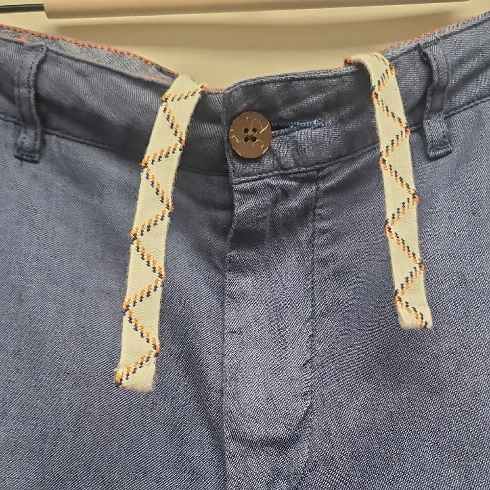 Faherty Tradewinds Linen Blend Shorts - Blue - Size 32